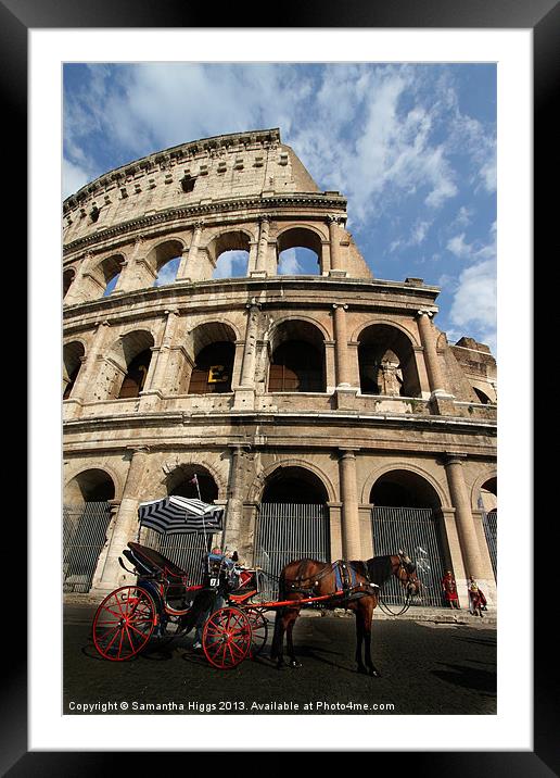 Horse and Carriage - Rome Framed Mounted Print by Samantha Higgs