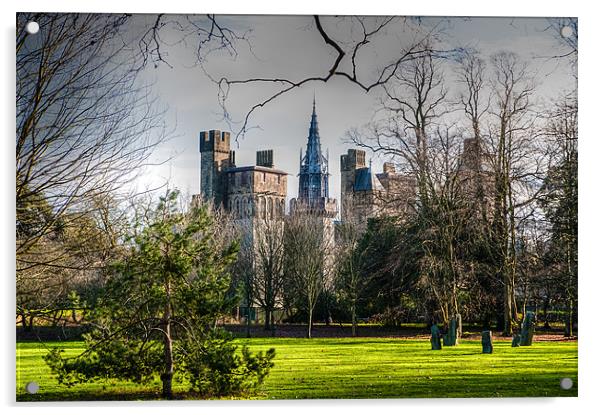 Cardiff Castle Acrylic by Mark Llewellyn
