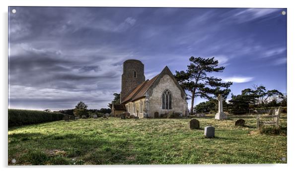 A windswept Churchyard Acrylic by Nigel Jones