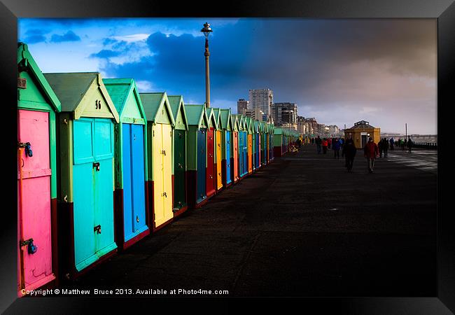 Colourful beach huts at Hove Framed Print by Matthew Bruce