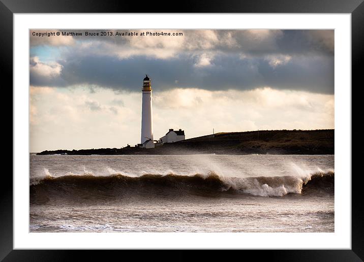East Coast Lighthouse in Scotland Framed Mounted Print by Matthew Bruce