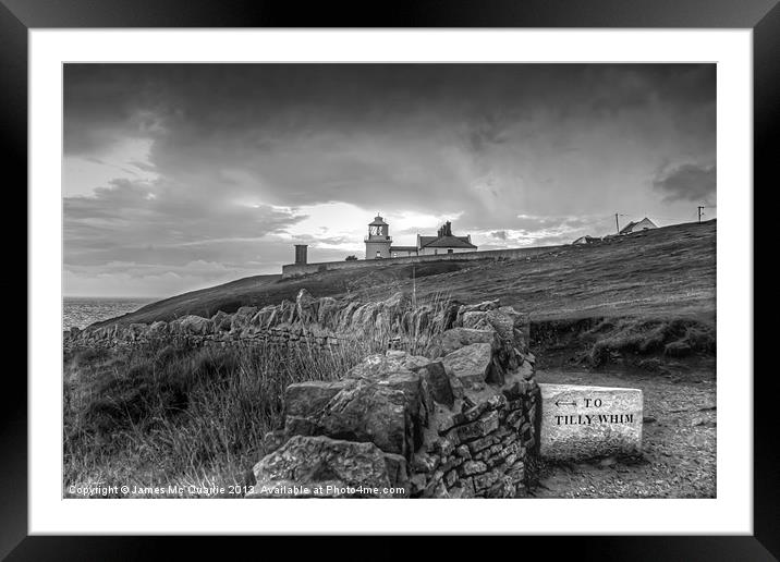 Anvil Point Lighthouse Framed Mounted Print by James Mc Quarrie