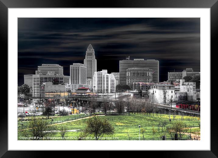 DTLA from House Framed Mounted Print by Panas Wiwatpanachat