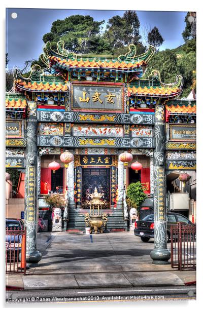 Chinese Temple Acrylic by Panas Wiwatpanachat