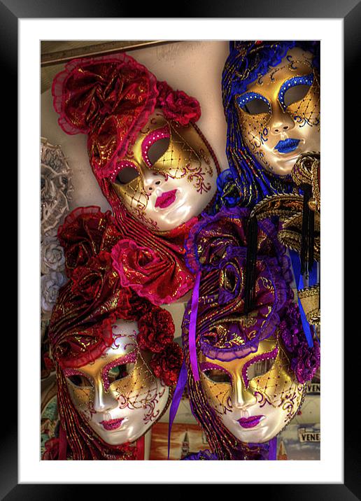Venetian Masquerade Masks Framed Mounted Print by Tom Gomez
