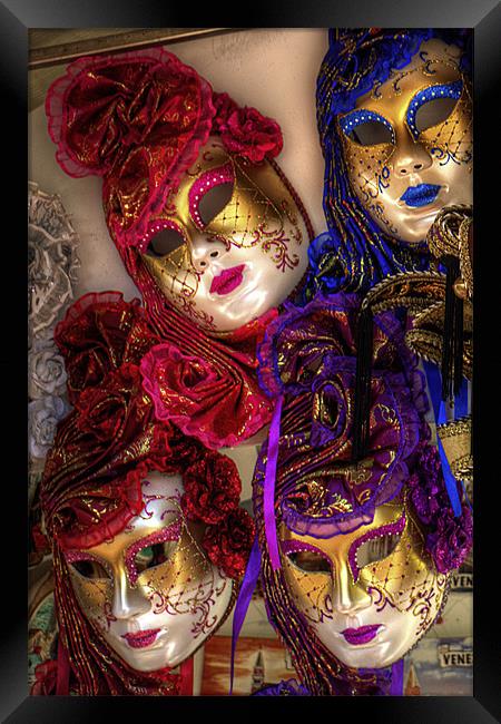 Venetian Masquerade Masks Framed Print by Tom Gomez