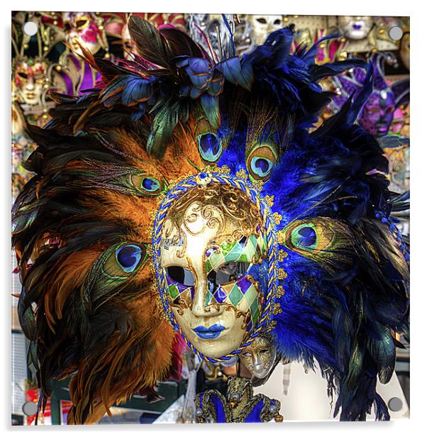 Venetian Carnival Mask Acrylic by Tom Gomez