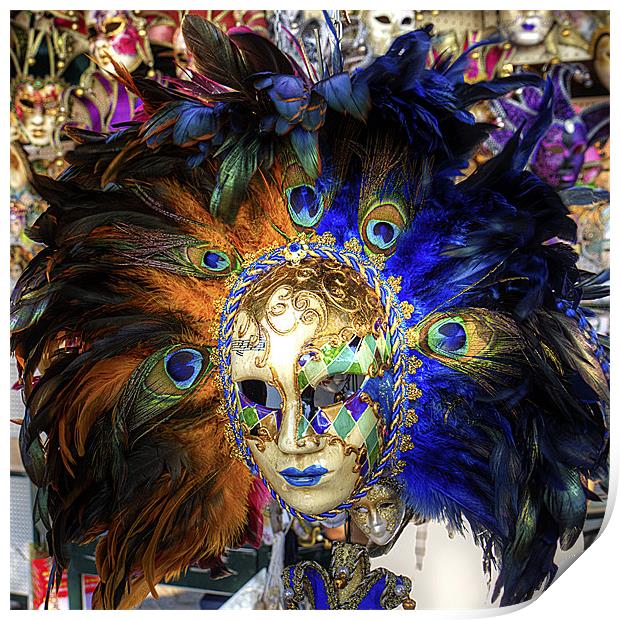 Venetian Carnival Mask Print by Tom Gomez