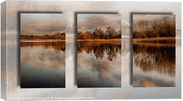 Thompson Water Panoramic triptych Canvas Print by Mark Bunning