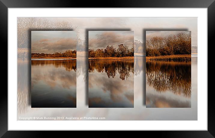 Thompson Water Panoramic triptych Framed Mounted Print by Mark Bunning