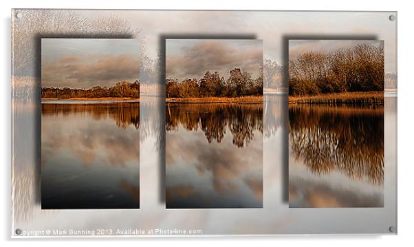 Thompson Water Panoramic triptych Acrylic by Mark Bunning
