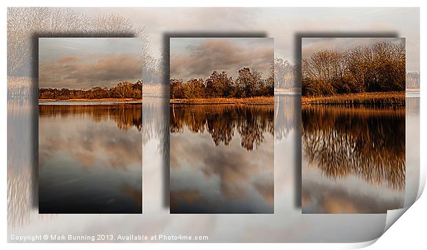 Thompson Water Panoramic triptych Print by Mark Bunning