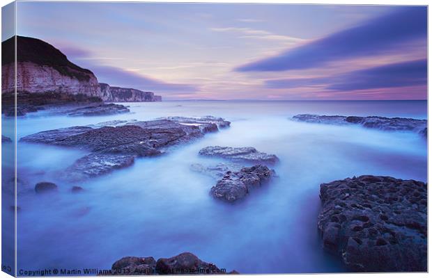 Thornwick Bay Sunset Canvas Print by Martin Williams