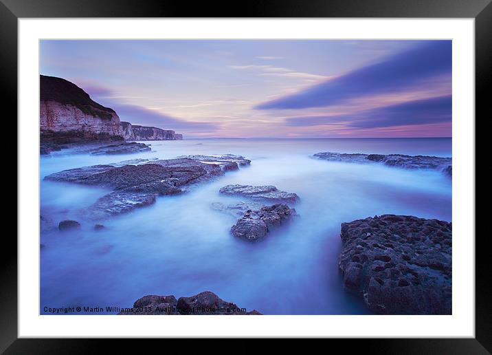 Thornwick Bay Sunset Framed Mounted Print by Martin Williams