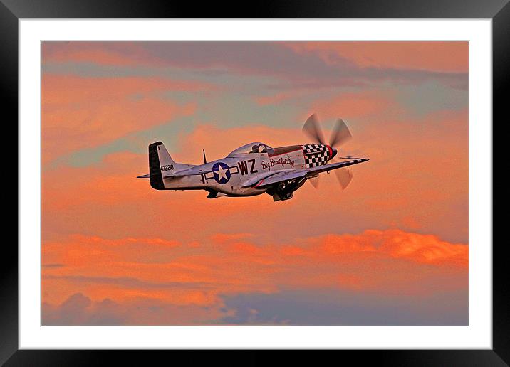 P-51 mustang sunset Framed Mounted Print by Rachel & Martin Pics