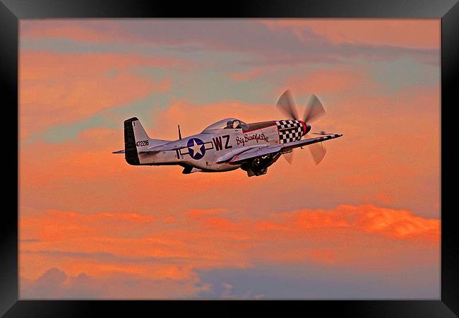 P-51 mustang sunset Framed Print by Rachel & Martin Pics