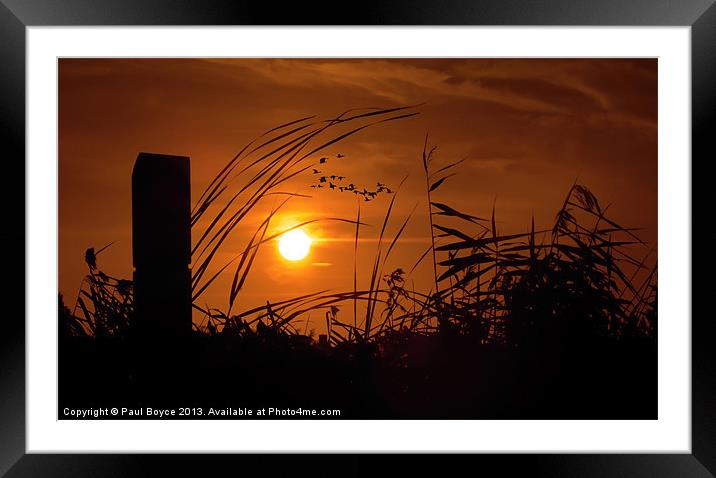 Sunset On The Marsh Framed Mounted Print by Paul Boyce