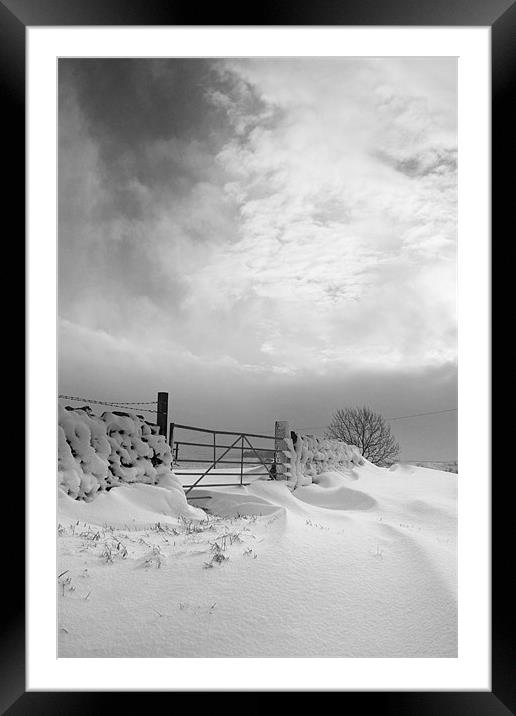 Snowy Gate Framed Mounted Print by Heather Athey
