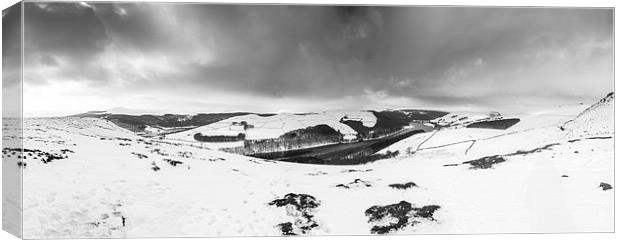 Lead Hill Panorama Mono Canvas Print by Jonathan Swetnam