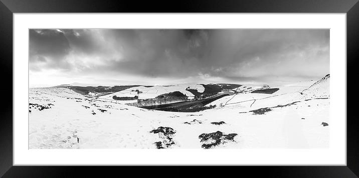 Lead Hill Panorama Mono Framed Mounted Print by Jonathan Swetnam