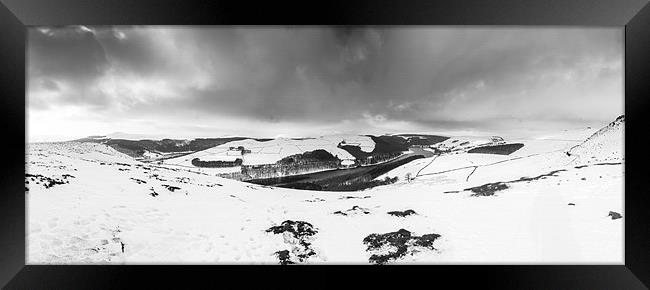Lead Hill Panorama Mono Framed Print by Jonathan Swetnam