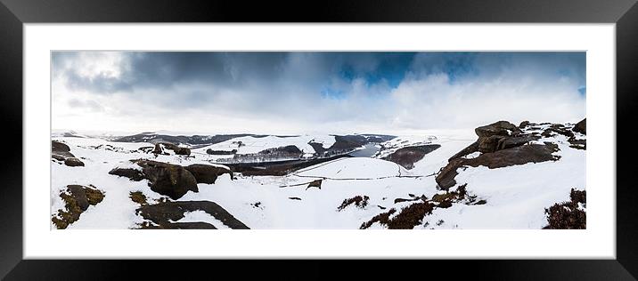 Whinstone Lee Tor Panorama Framed Mounted Print by Jonathan Swetnam