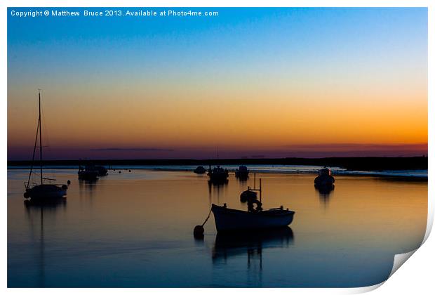 Dusky tranquility Print by Matthew Bruce