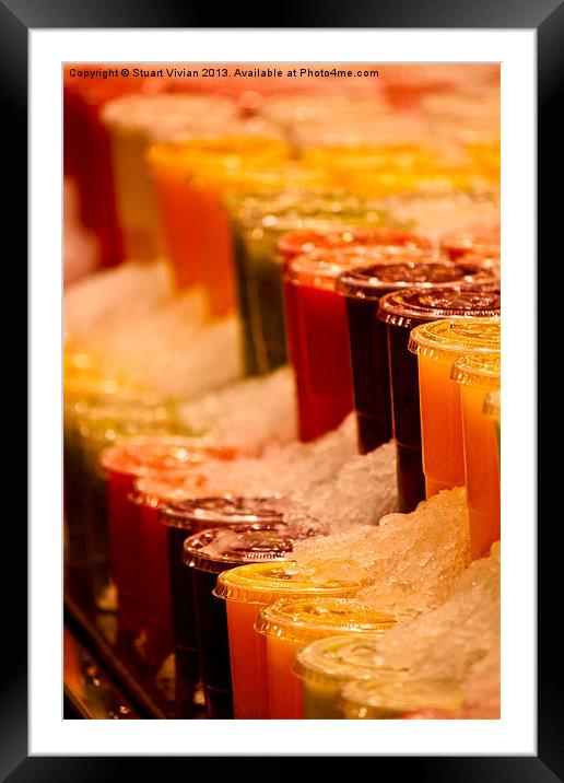 Fruit Smoothies on Ice Framed Mounted Print by Stuart Vivian