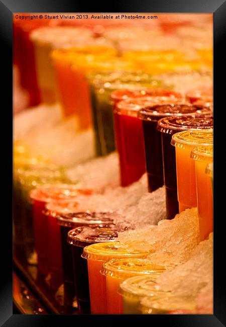 Fruit Smoothies on Ice Framed Print by Stuart Vivian