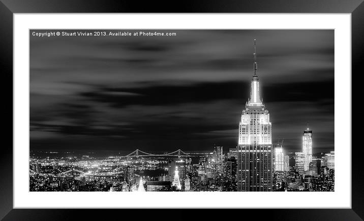 Empire State Skyline Framed Mounted Print by Stuart Vivian