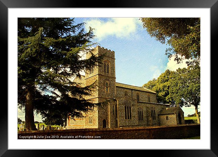 Edgefield Church,  Norfolk Framed Mounted Print by Julie Coe