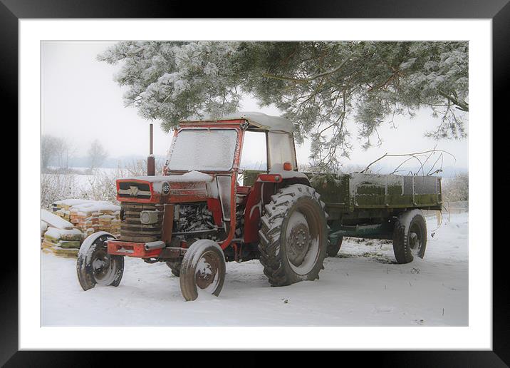 Tractor & Trailer Framed Mounted Print by Will Black