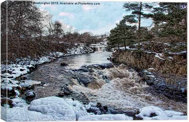Snow at Low Force Teesdale Canvas Print by Rob Washington
