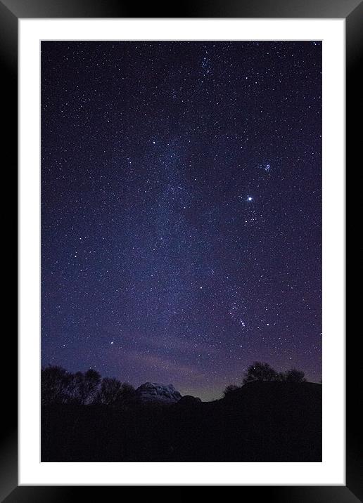 Milky Way Over Canisp Scotland Framed Mounted Print by Derek Beattie