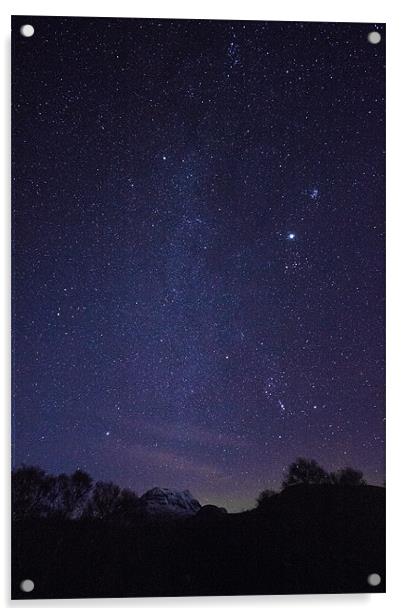 Milky Way Over Canisp Scotland Acrylic by Derek Beattie