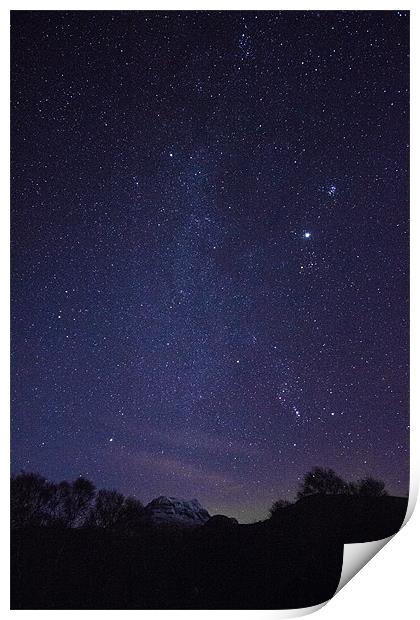 Milky Way Over Canisp Scotland Print by Derek Beattie