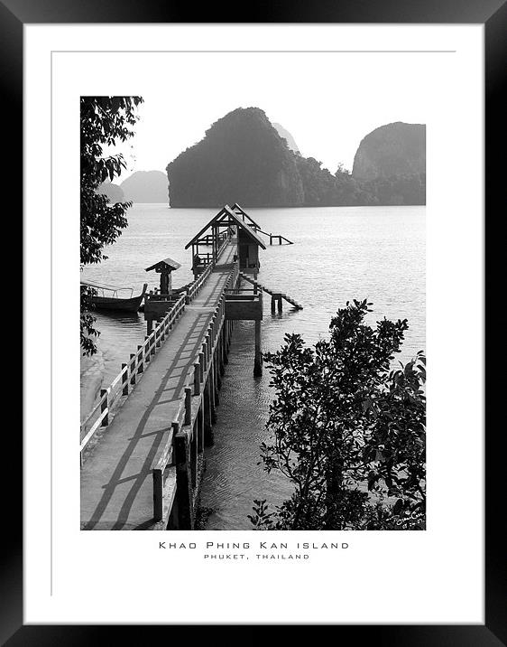 thailand jetty. james bond island Framed Mounted Print by Simon Case