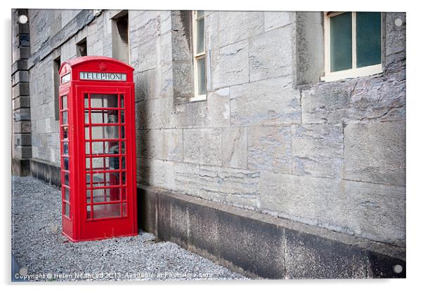 Red Telephone Box Acrylic by Helen Northcott
