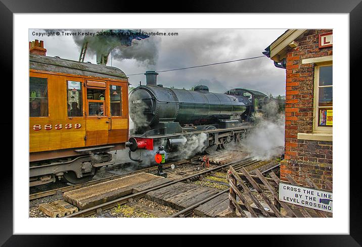 Steam at Levisham Station Crossing Framed Mounted Print by Trevor Kersley RIP