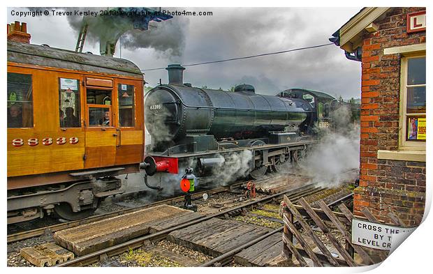 Steam at Levisham Station Crossing Print by Trevor Kersley RIP