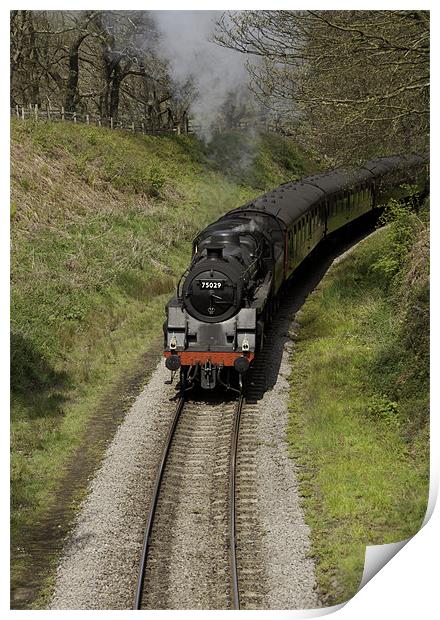 Steaming Around The Bend Print by Nigel Jones