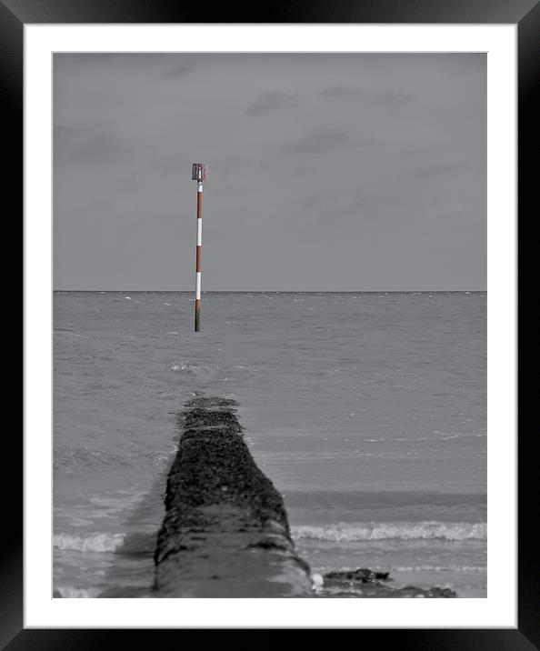 Red and White Sea Marker Framed Mounted Print by Nigel Jones