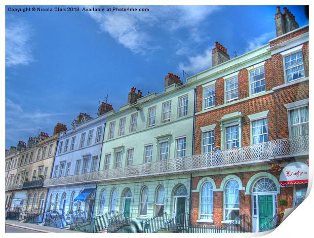 Seafront Hotels Print by Nicola Clark