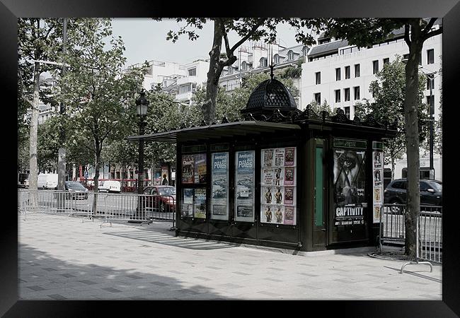 Paris News Stand Framed Print by John Piper