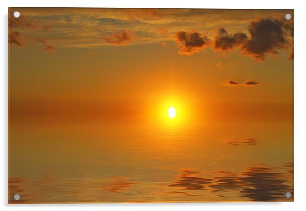 Sunset Reflection Acrylic by Canvas Prints by Kathy Chadwick