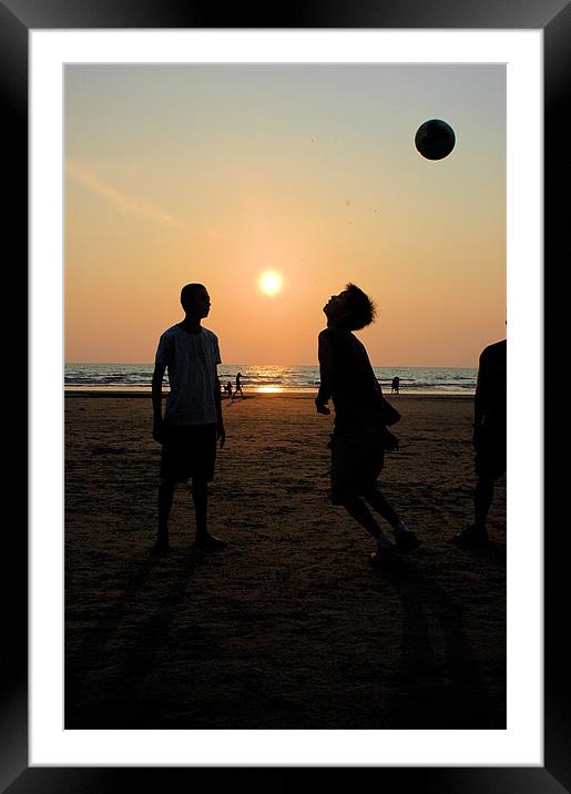 Football during Sunset  Framed Mounted Print by Kipli Joni