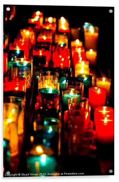 Church Candles Acrylic by Stuart Vivian