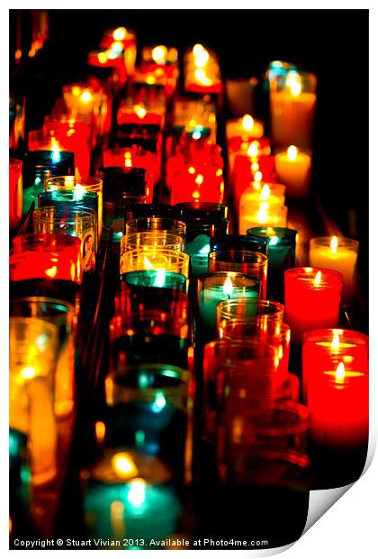 Church Candles Print by Stuart Vivian