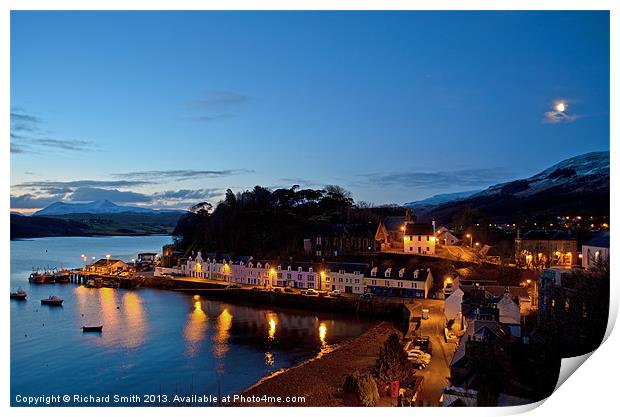 February dawn over Portree pier Print by Richard Smith