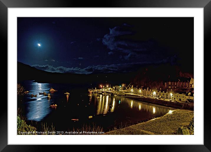 Half moon over Loch Portree Framed Mounted Print by Richard Smith